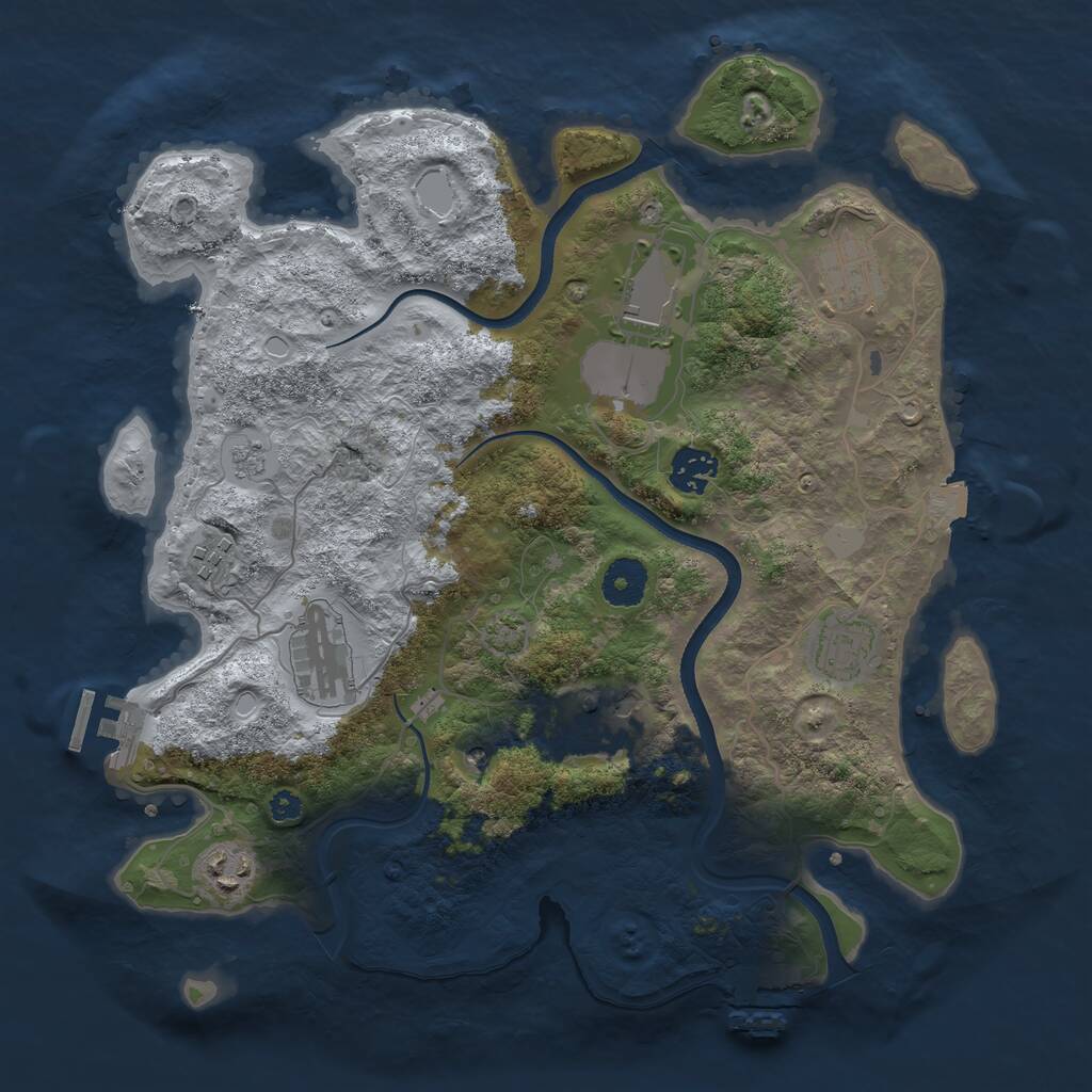 Rust Map: Procedural Map, Size: 3500, Seed: 318103, 14 Monuments