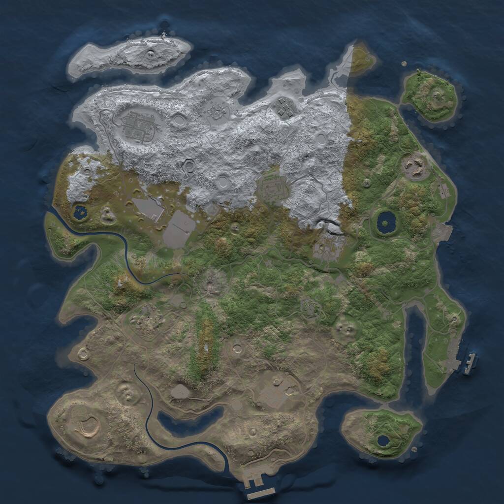 Rust Map: Procedural Map, Size: 3600, Seed: 1431326264, 15 Monuments