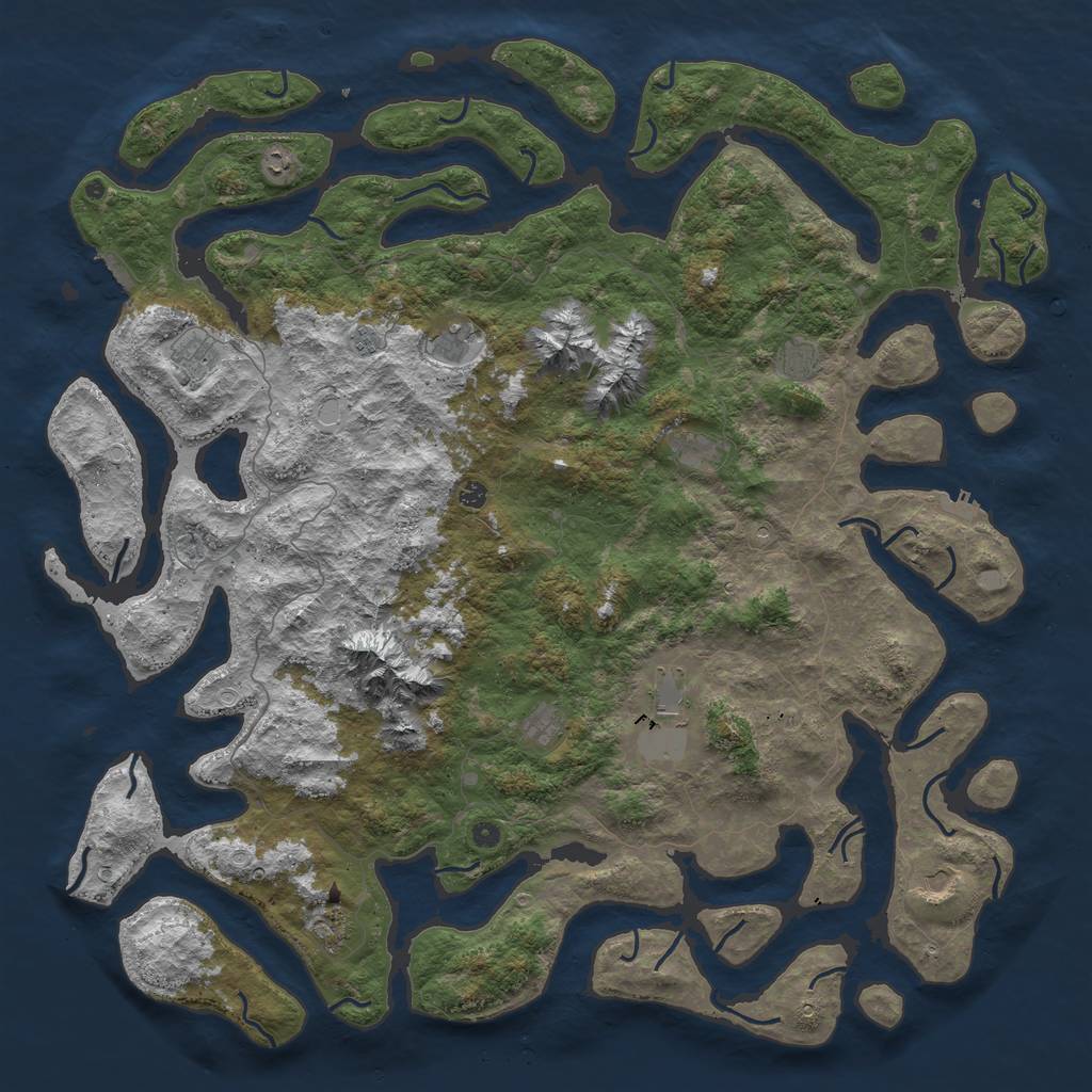 Rust Map: Procedural Map, Size: 6000, Seed: 126773, 19 Monuments
