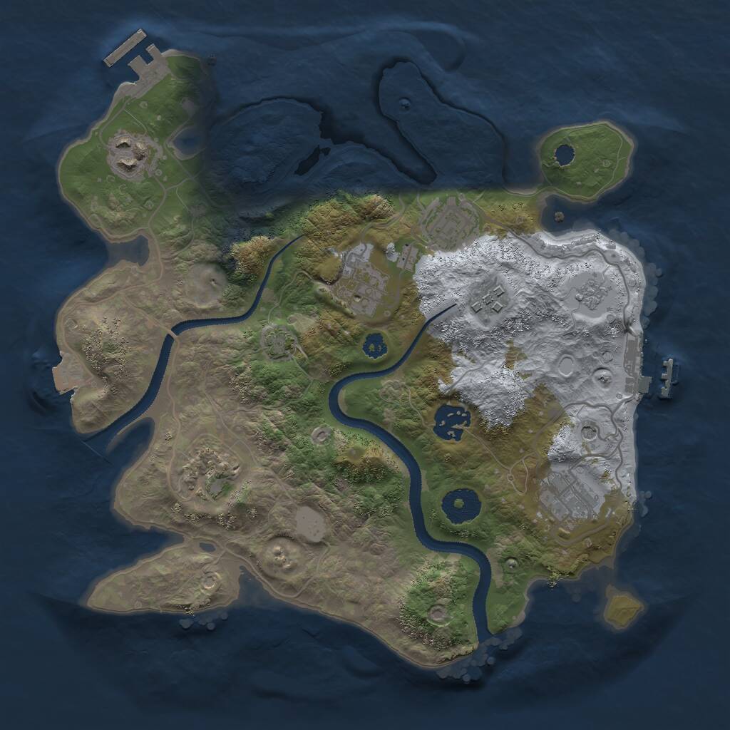 Rust Map: Procedural Map, Size: 3000, Seed: 222555666, 13 Monuments