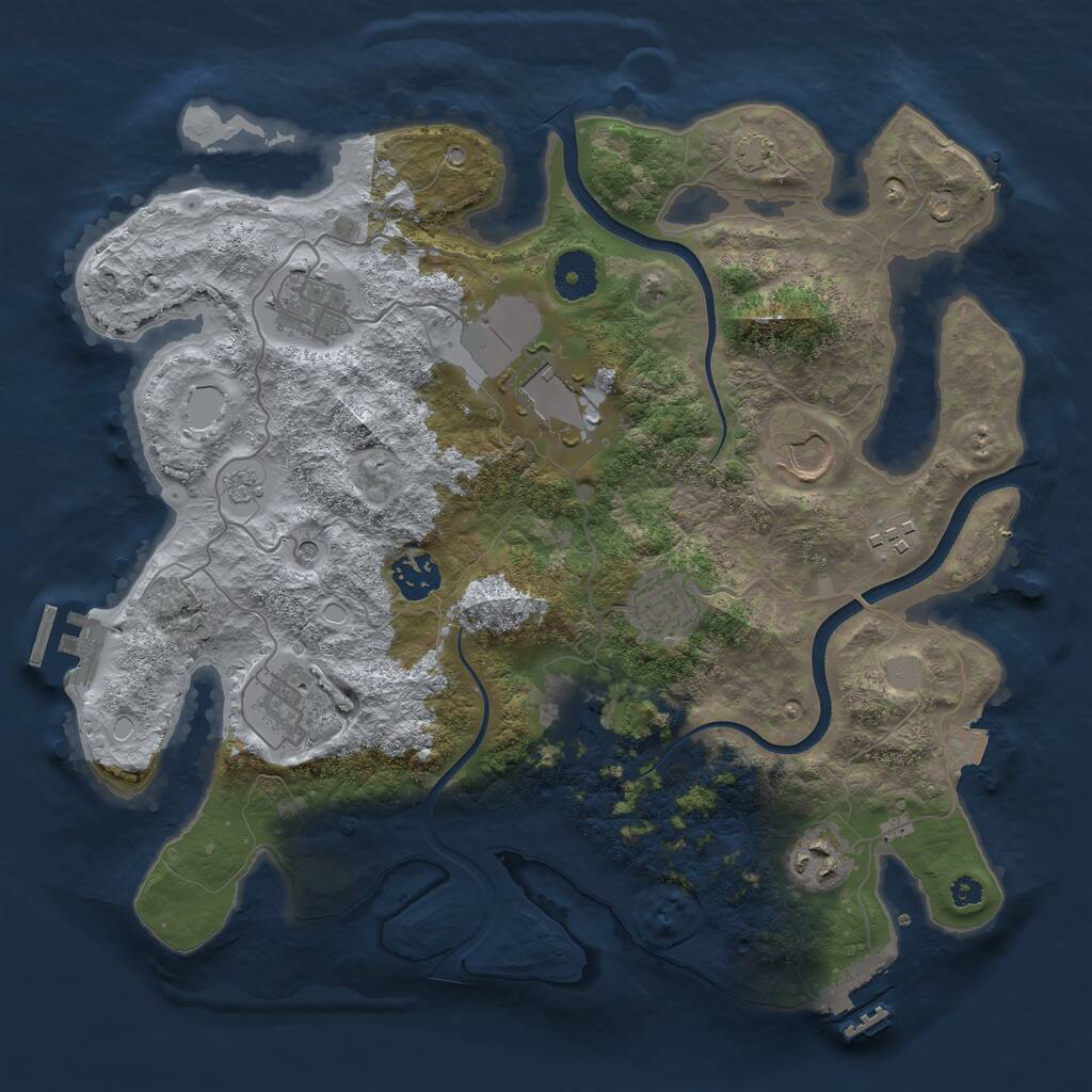 Rust Map: Procedural Map, Size: 3500, Seed: 449664010, 15 Monuments