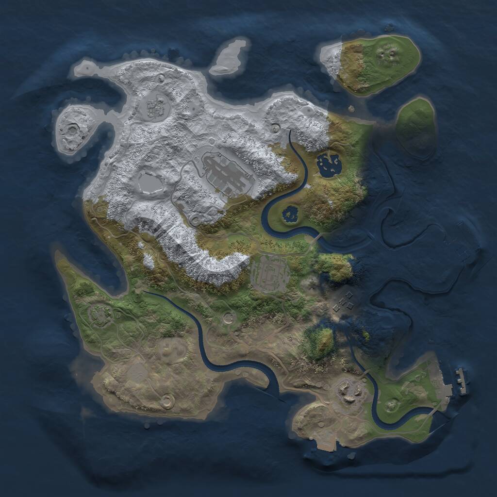 Rust Map: Procedural Map, Size: 3000, Seed: 1692088, 11 Monuments