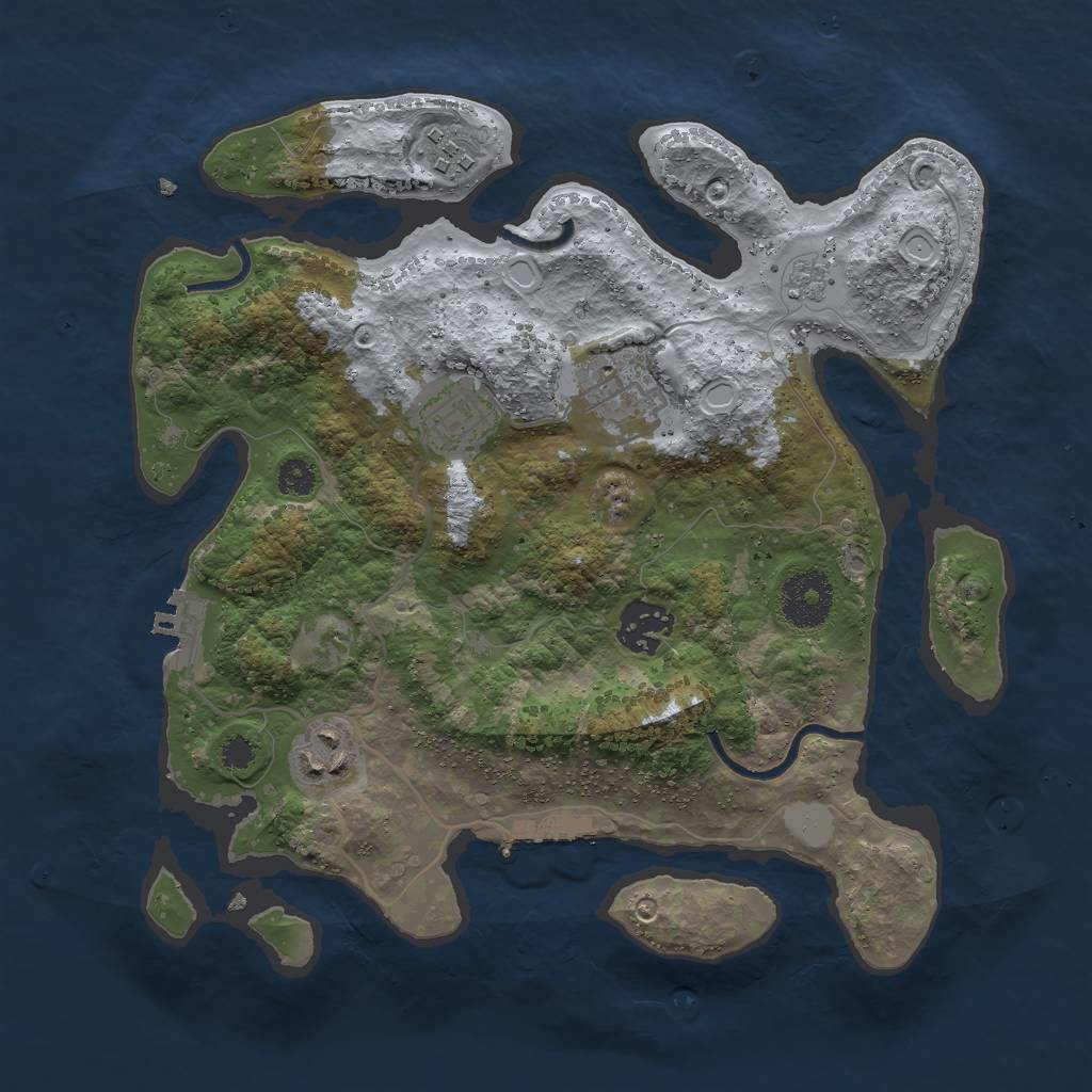 Rust Map: Procedural Map, Size: 3000, Seed: 1503305843, 11 Monuments