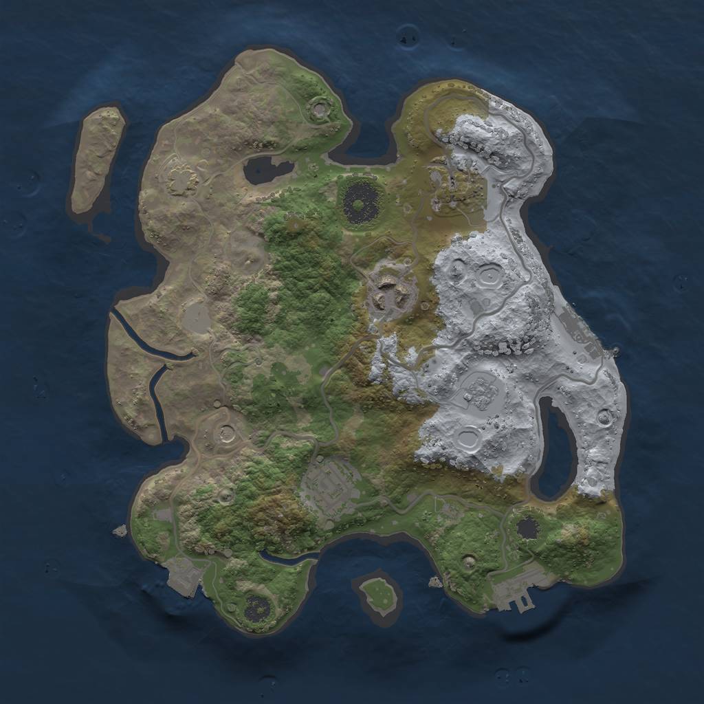 Rust Map: Procedural Map, Size: 2700, Seed: 48021, 11 Monuments