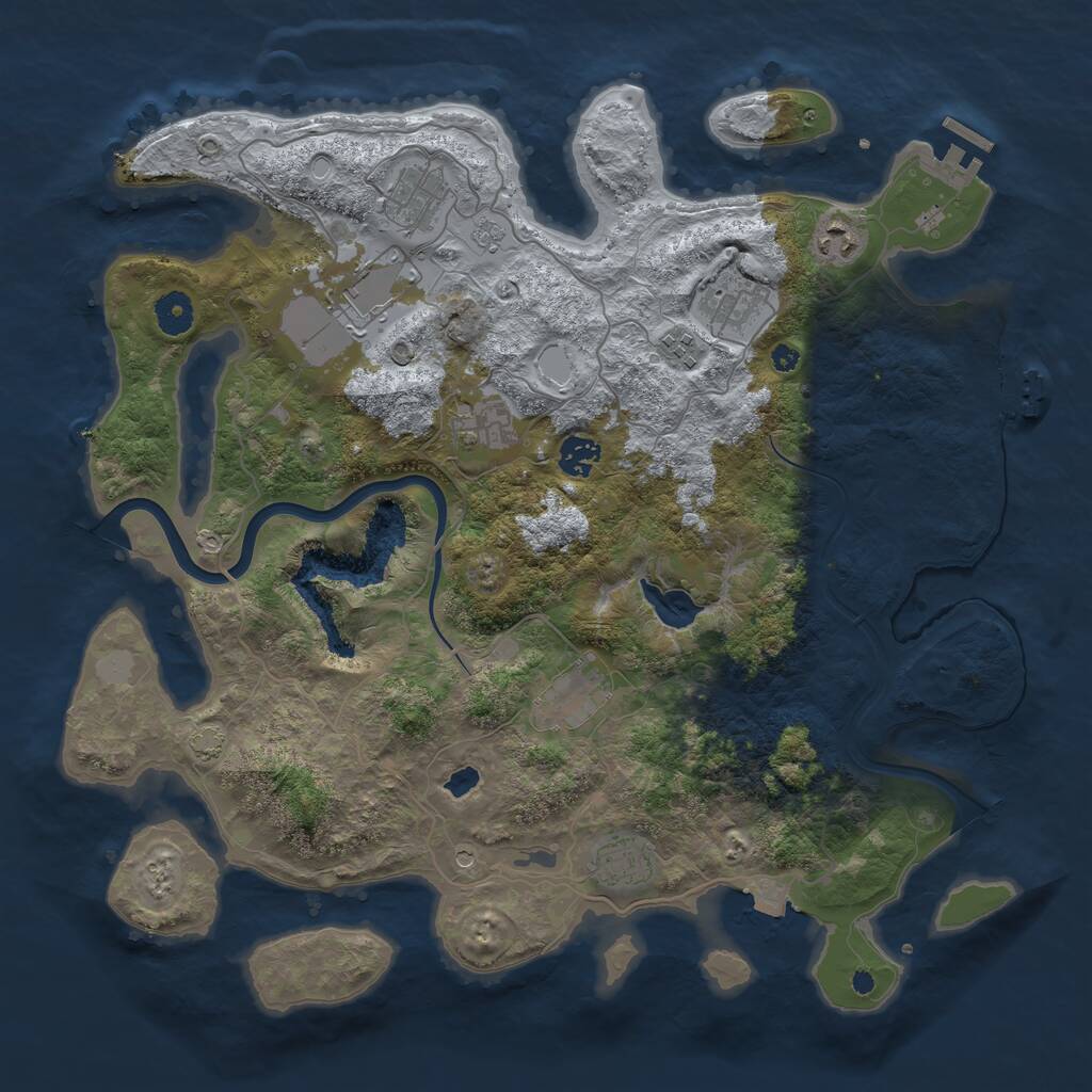 Rust Map: Procedural Map, Size: 4000, Seed: 149173, 15 Monuments
