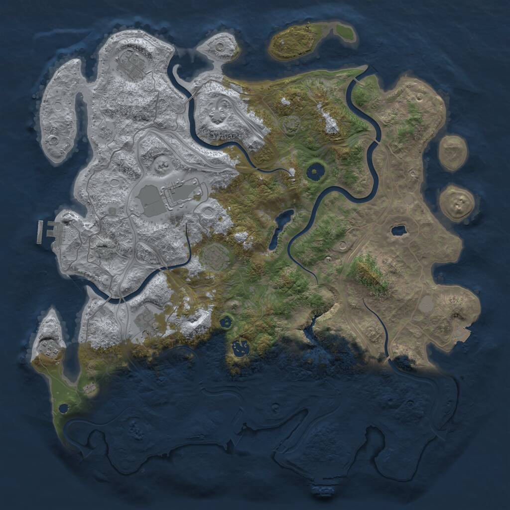 Rust Map: Procedural Map, Size: 4350, Seed: 675491, 12 Monuments