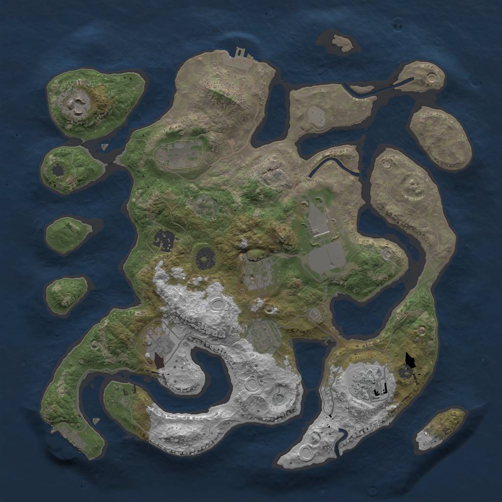 Rust Map: Procedural Map, Size: 3500, Seed: 312788510, 16 Monuments