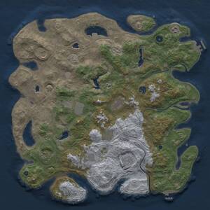 Thumbnail Rust Map: Procedural Map, Size: 4500, Seed: 100009, 17 Monuments