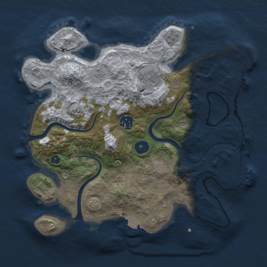 Rust Map: Procedural Map, Size: 3000, Seed: 30998, 9 Monuments