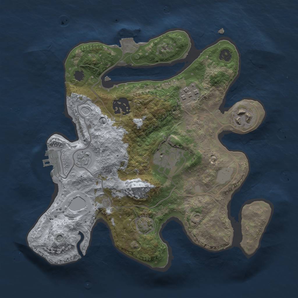 Rust Map: Procedural Map, Size: 2500, Seed: 75648233, 10 Monuments