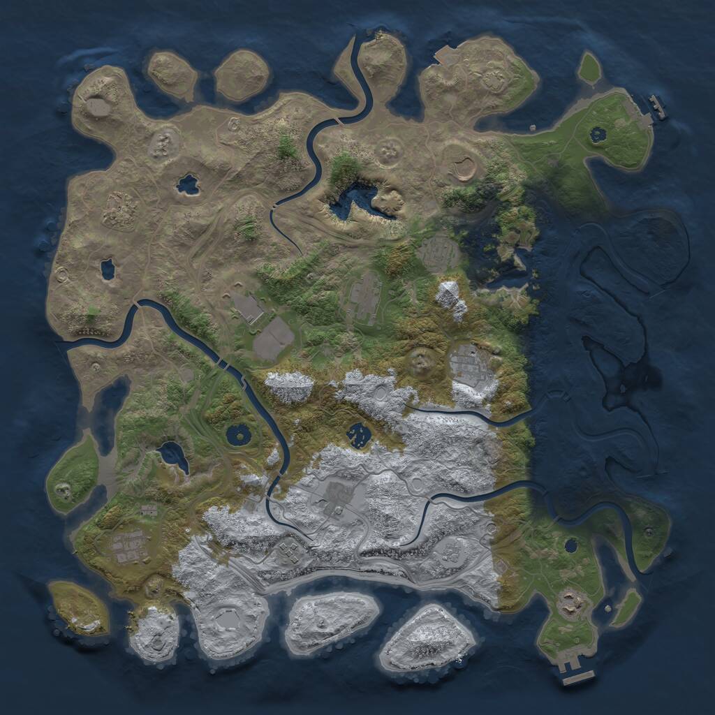 Rust Map: Procedural Map, Size: 4500, Seed: 100013, 17 Monuments