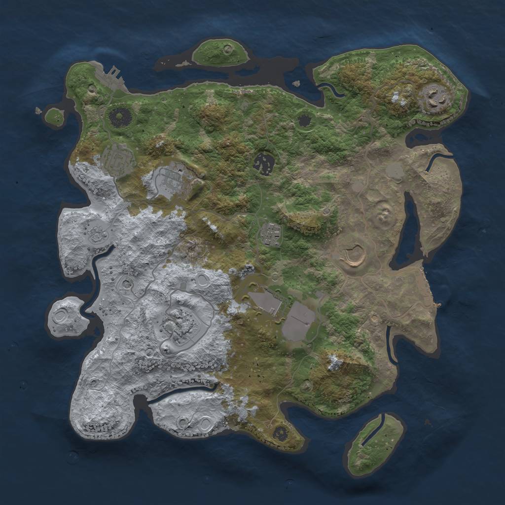 Rust Map: Procedural Map, Size: 3500, Seed: 298258452, 15 Monuments