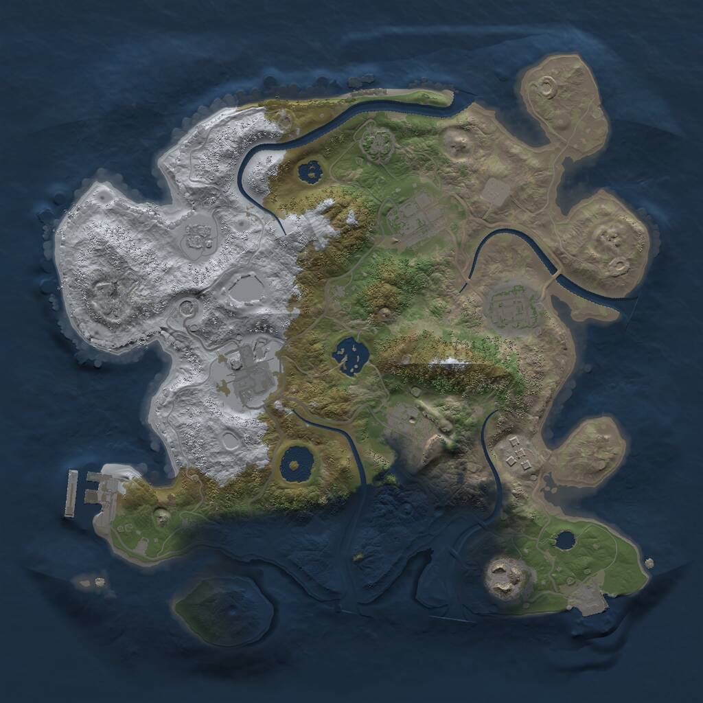Rust Map: Procedural Map, Size: 3000, Seed: 511071668, 12 Monuments