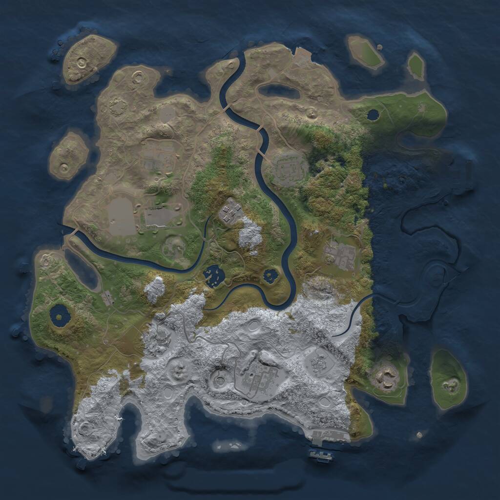 Rust Map: Procedural Map, Size: 3500, Seed: 12854736, 15 Monuments