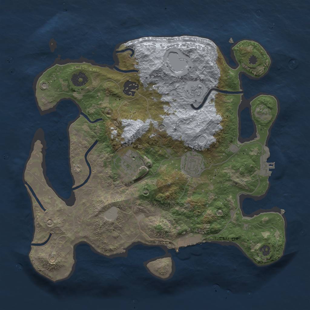 Rust Map: Procedural Map, Size: 3000, Seed: 6544889, 10 Monuments