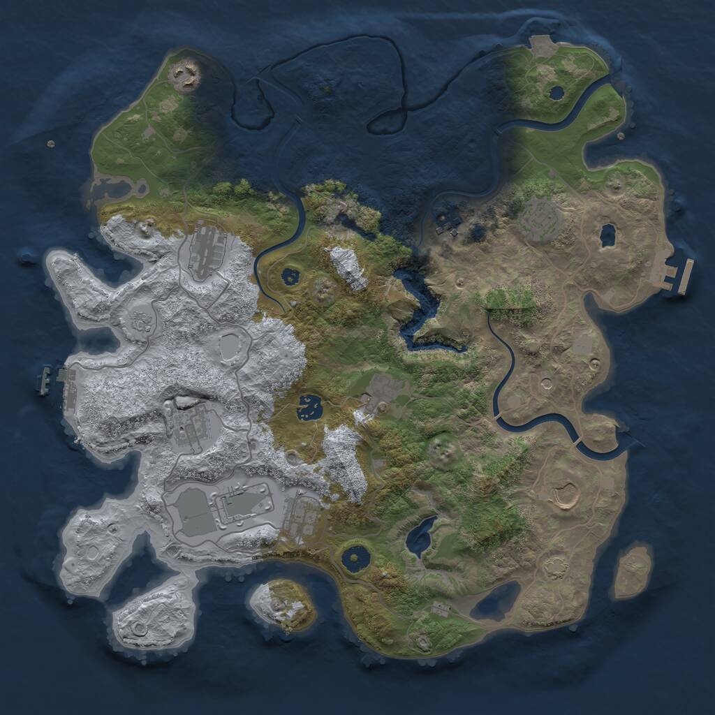 Rust Map: Procedural Map, Size: 4000, Seed: 86833, 16 Monuments