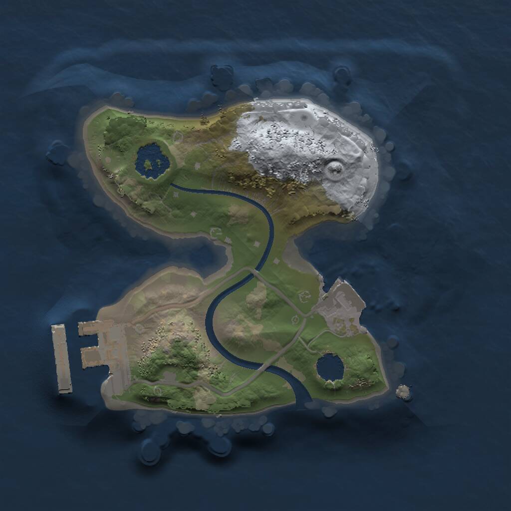 Rust Map: Procedural Map, Size: 1500, Seed: 2341234, 2 Monuments