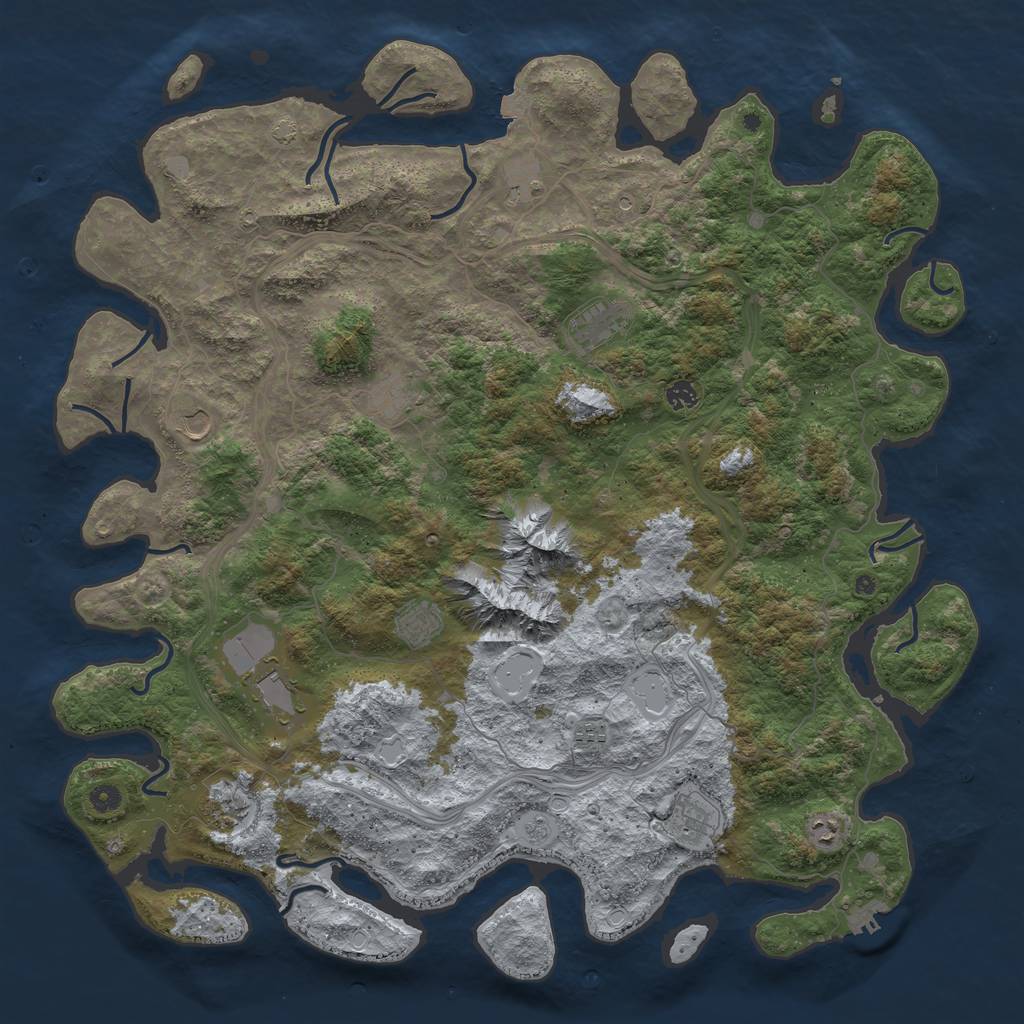 Rust Map: Procedural Map, Size: 5143, Seed: 1972, 18 Monuments