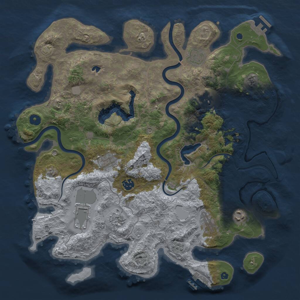 Rust Map: Procedural Map, Size: 4000, Seed: 670901, 15 Monuments