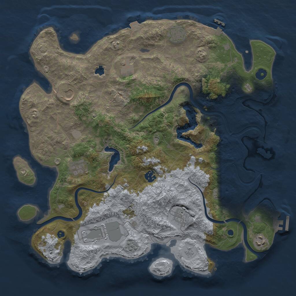 Rust Map: Procedural Map, Size: 4000, Seed: 1935, 15 Monuments
