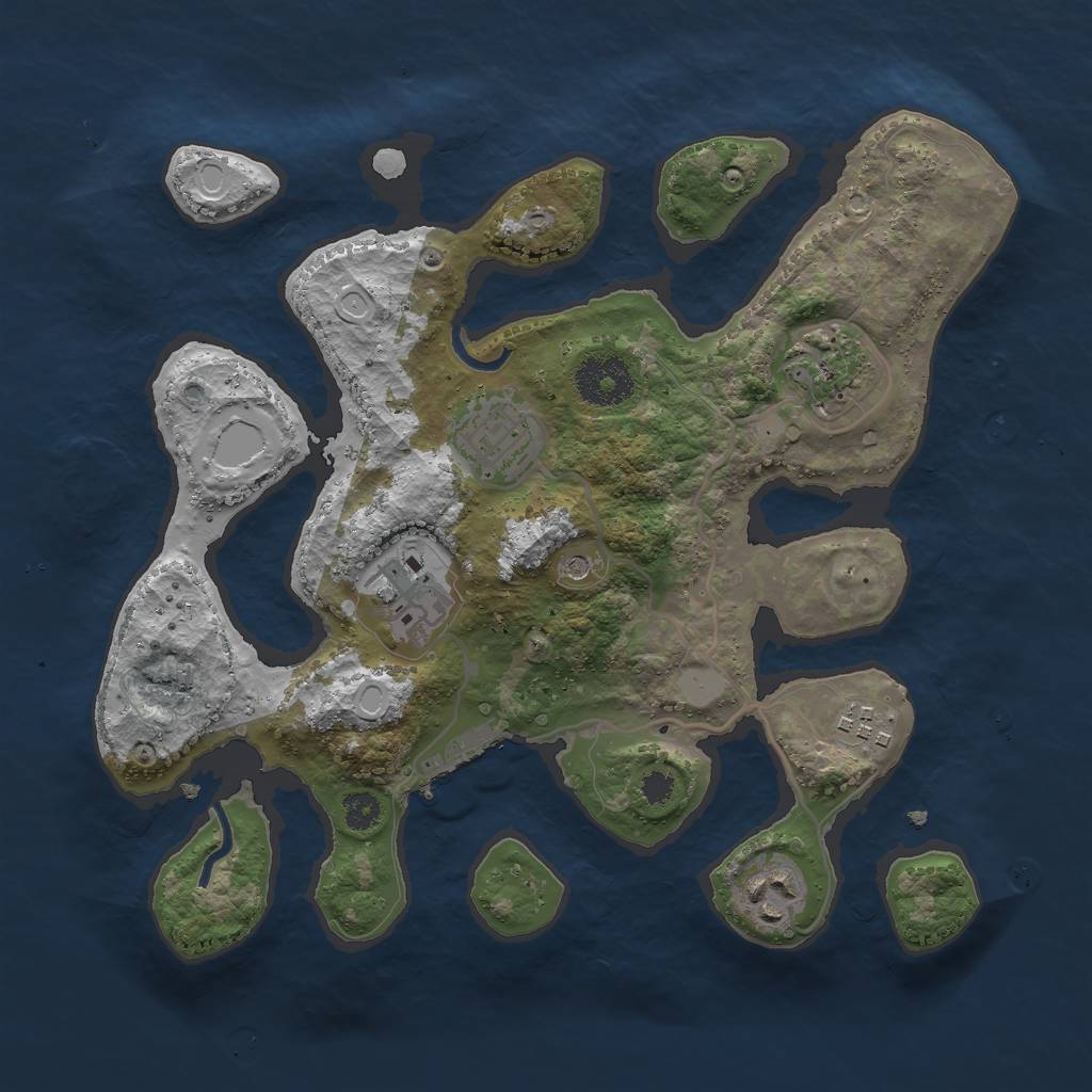Rust Map: Procedural Map, Size: 3000, Seed: 198932, 12 Monuments