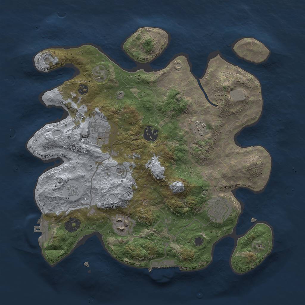 Rust Map: Procedural Map, Size: 2999, Seed: 123456, 12 Monuments