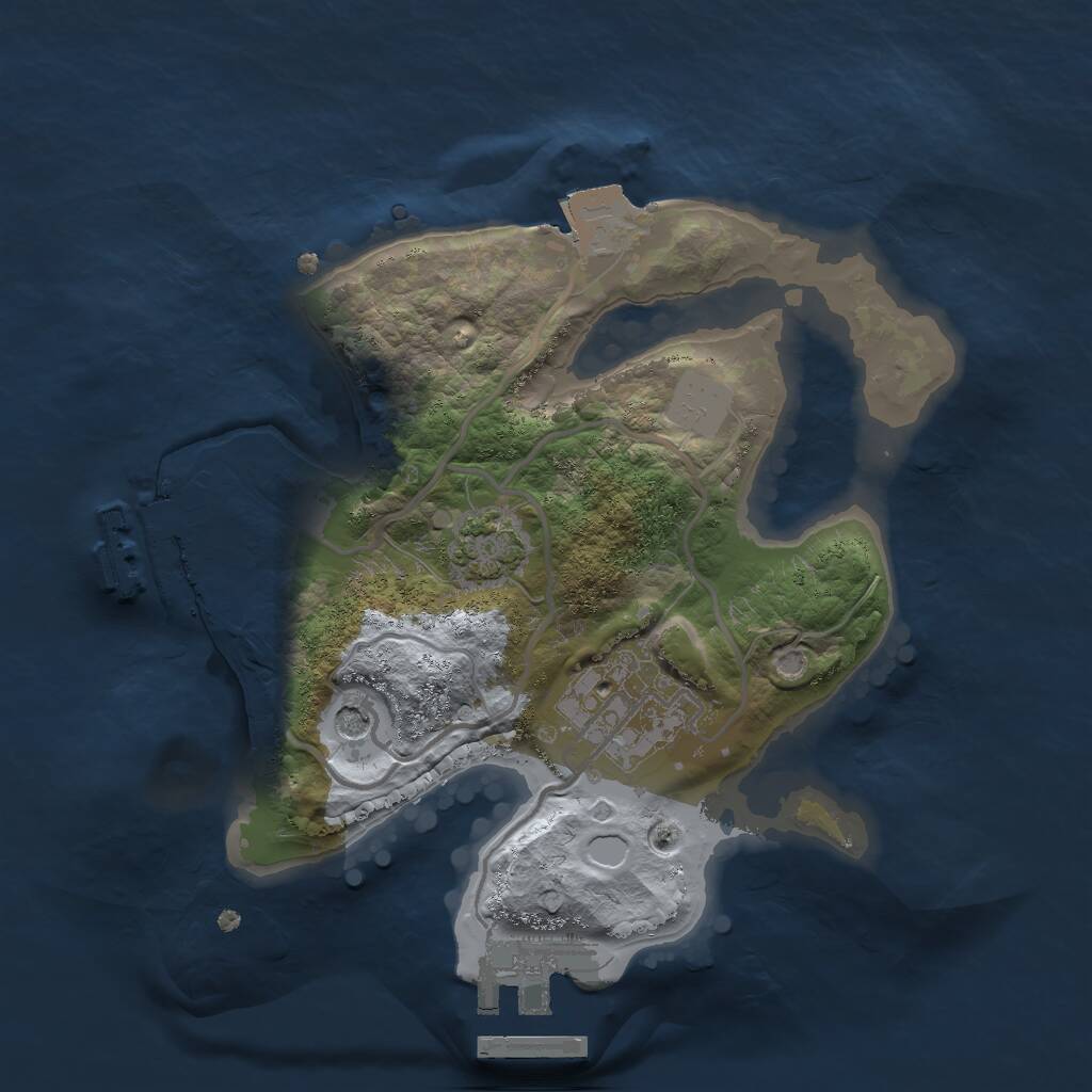 Rust Map: Procedural Map, Size: 2000, Seed: 85487, 6 Monuments