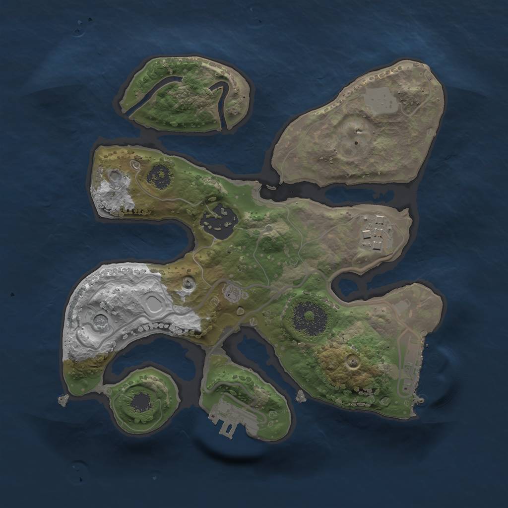 Rust Map: Procedural Map, Size: 2200, Seed: 13823, 10 Monuments