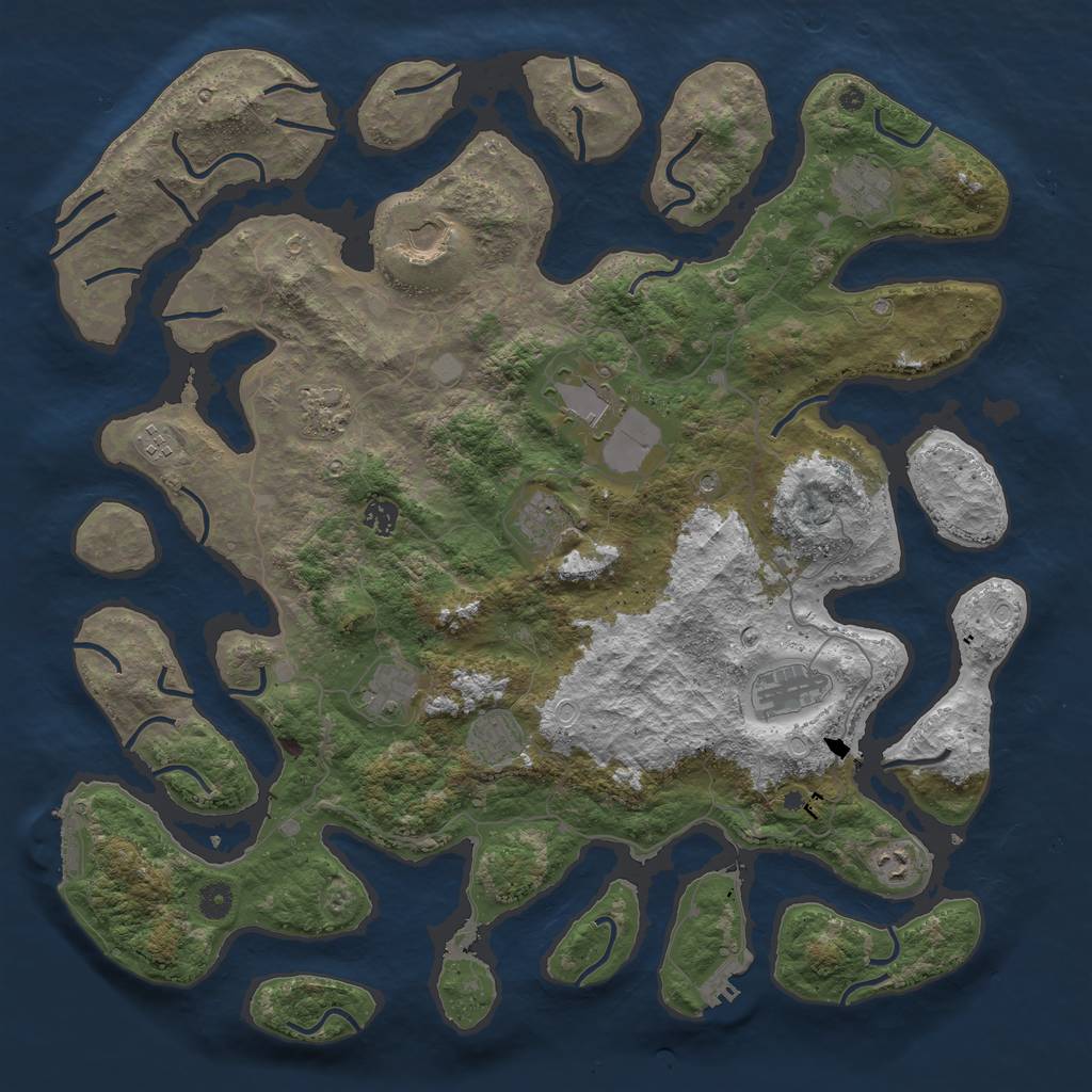 Rust Map: Procedural Map, Size: 4600, Seed: 34, 19 Monuments