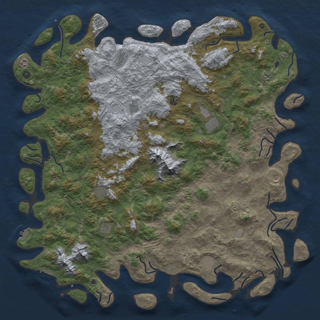 Rust Map: Procedural Map, Size: 6000, Seed: 4238567, 19 Monuments