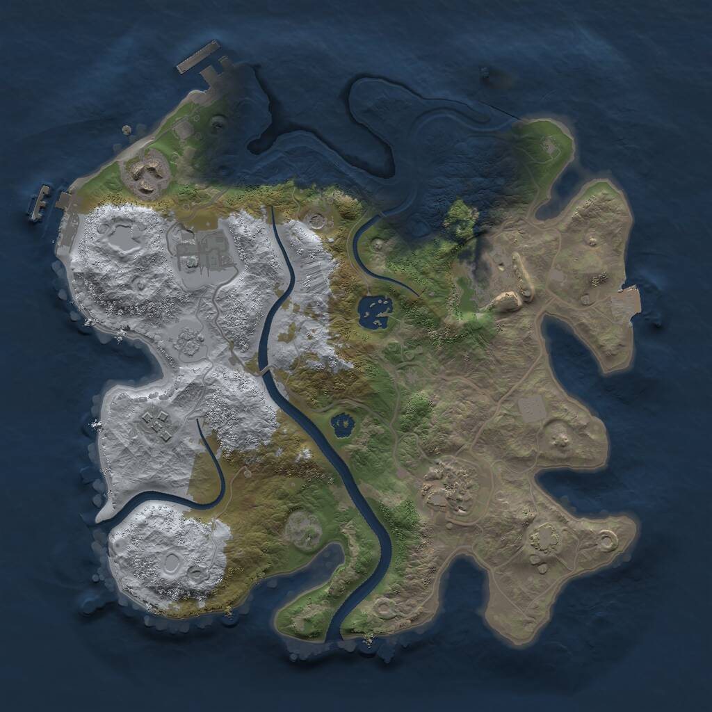 Rust Map: Procedural Map, Size: 3000, Seed: 499258, 12 Monuments