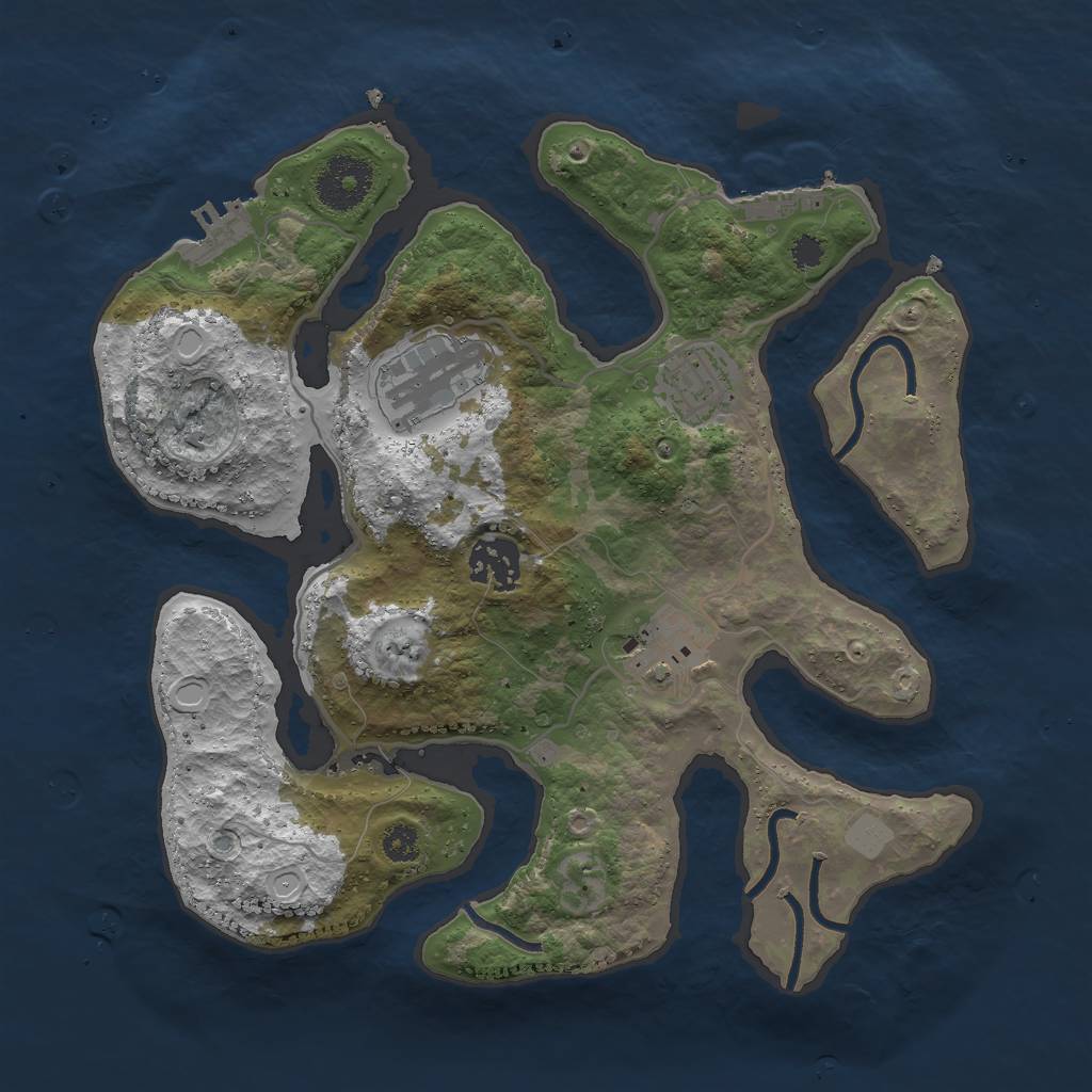 Rust Map: Procedural Map, Size: 3000, Seed: 499258, 11 Monuments