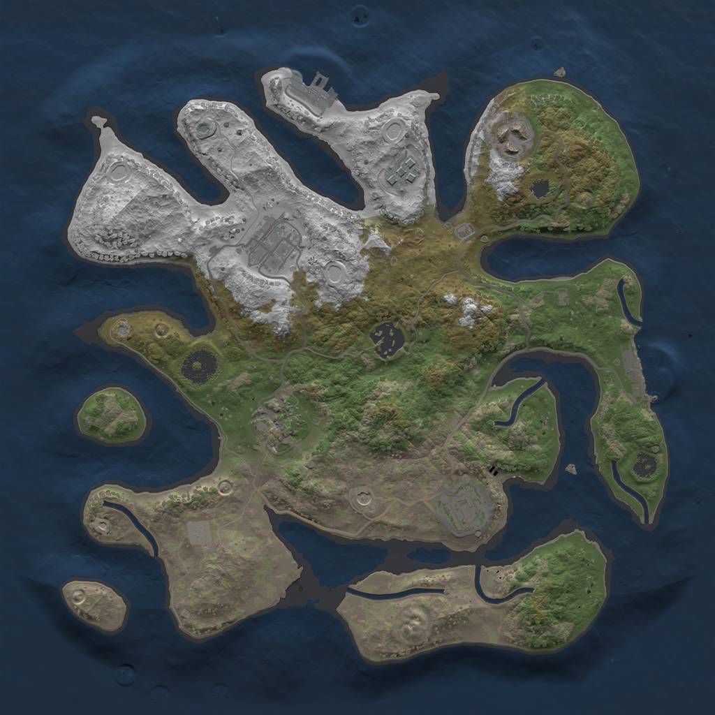 Rust Map: Procedural Map, Size: 3200, Seed: 13041988, 14 Monuments