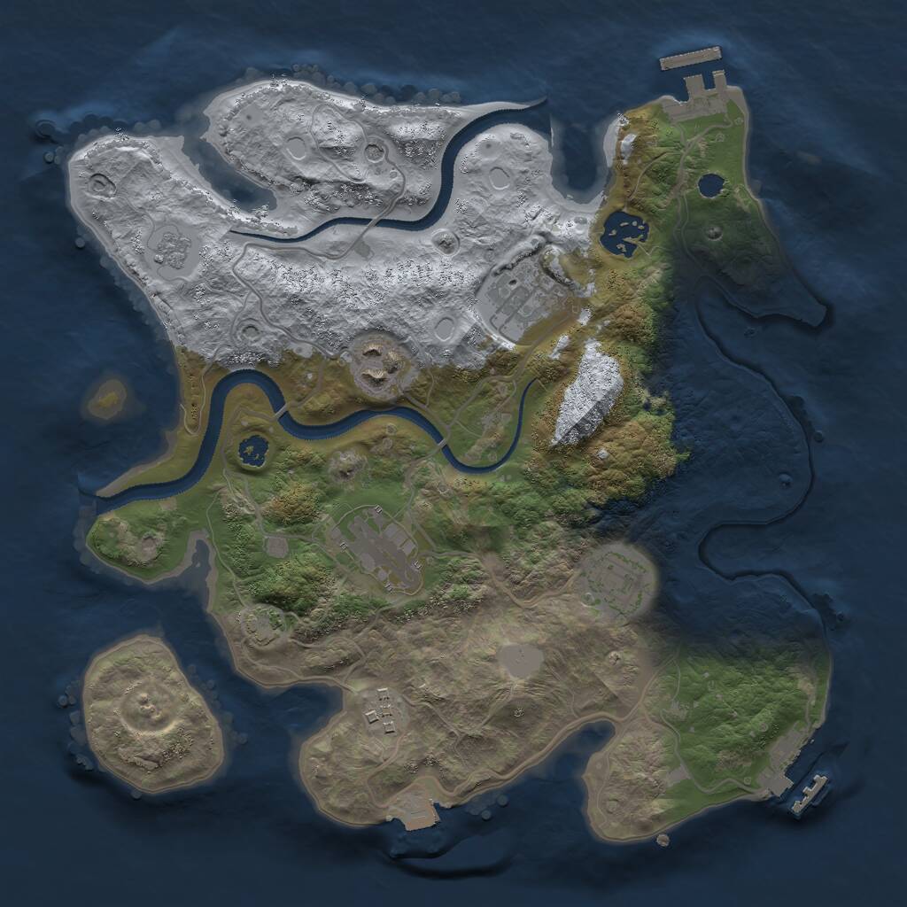 Rust Map: Procedural Map, Size: 3000, Seed: 193879, 12 Monuments
