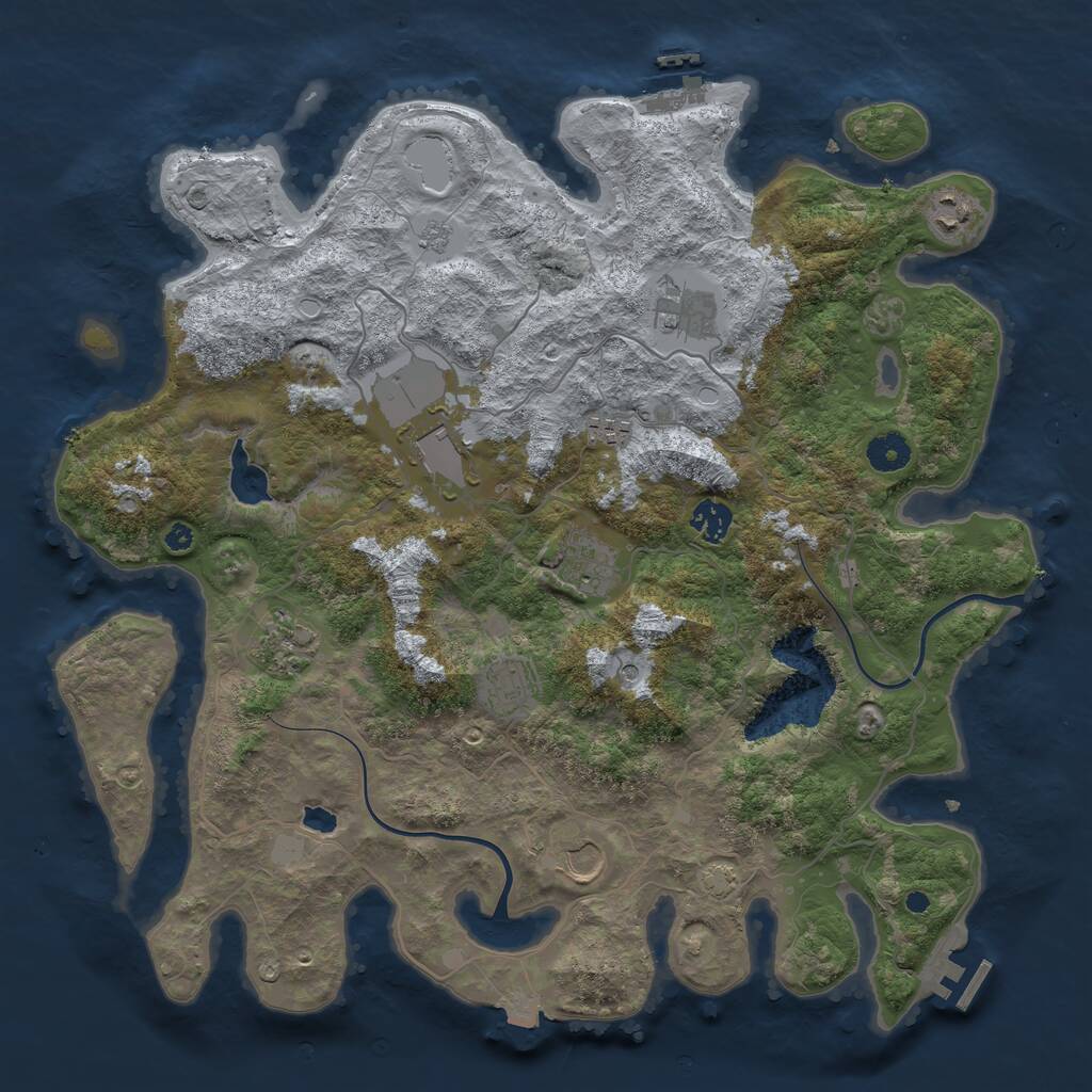 Rust Map: Procedural Map, Size: 4000, Seed: 4517, 15 Monuments
