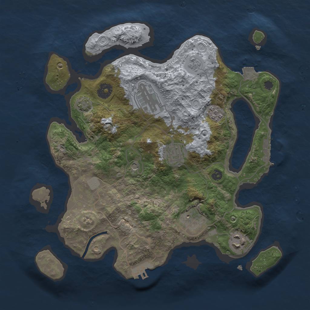 Rust Map: Procedural Map, Size: 3000, Seed: 171633, 13 Monuments