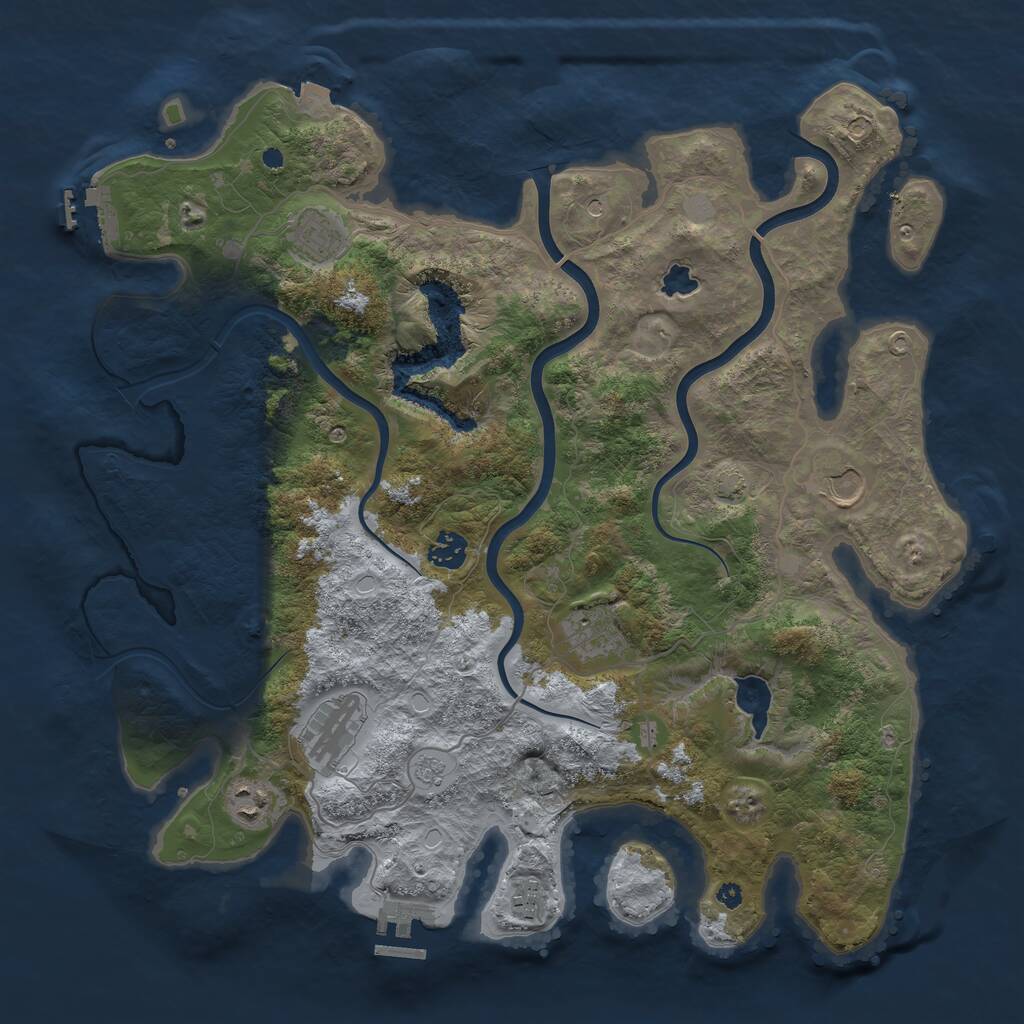 Rust Map: Procedural Map, Size: 4000, Seed: 924423881, 13 Monuments
