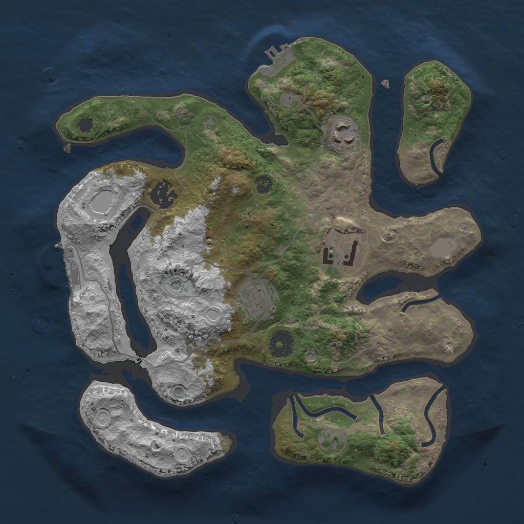 Rust Map: Procedural Map, Size: 3000, Seed: 623246, 12 Monuments