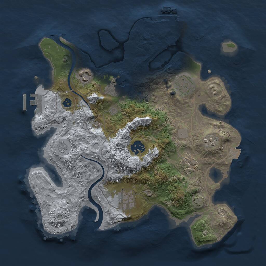 Rust Map: Procedural Map, Size: 3000, Seed: 646752, 13 Monuments