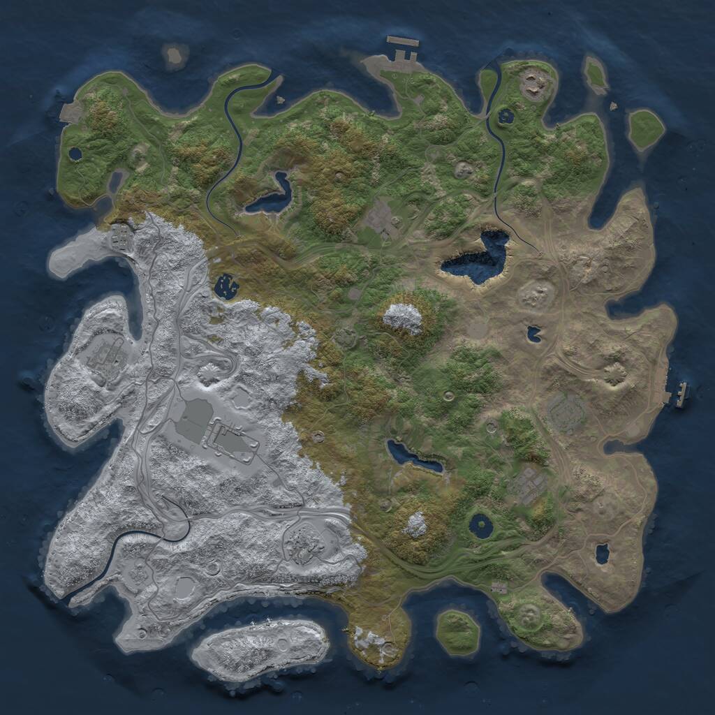 Rust Map: Procedural Map, Size: 4500, Seed: 100008, 15 Monuments