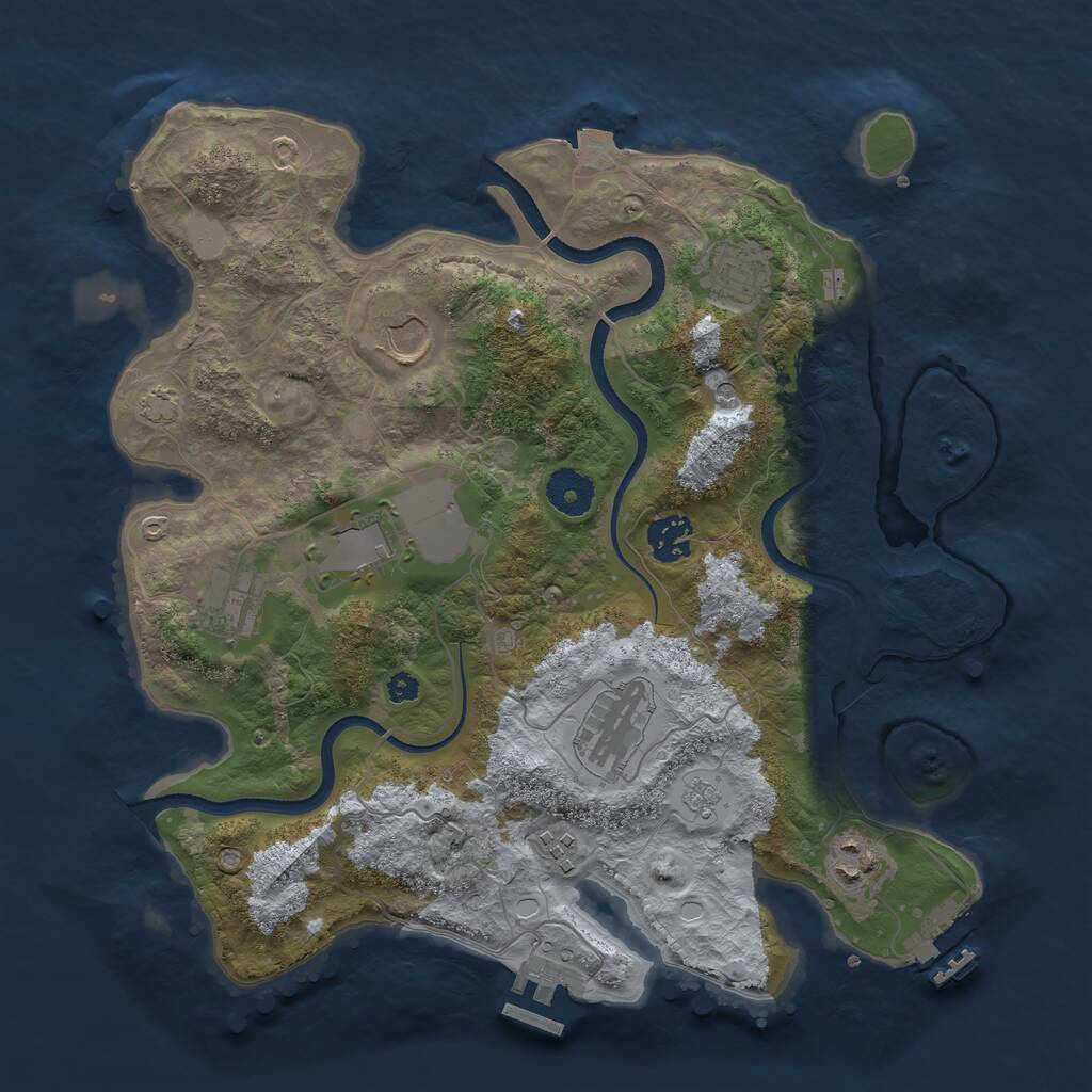 Rust Map: Procedural Map, Size: 3500, Seed: 1114121423, 14 Monuments
