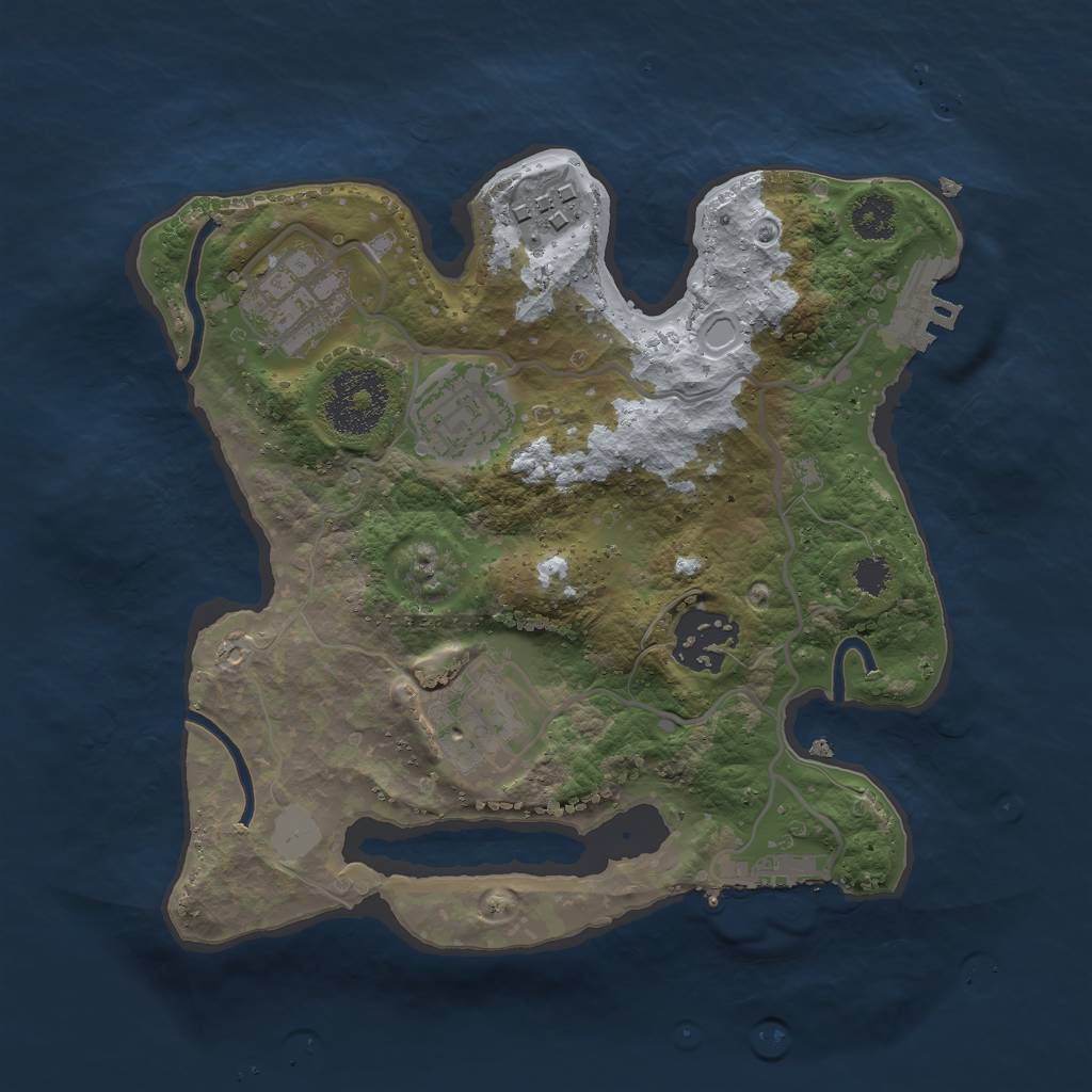 Rust Map: Procedural Map, Size: 2500, Seed: 182449041, 10 Monuments