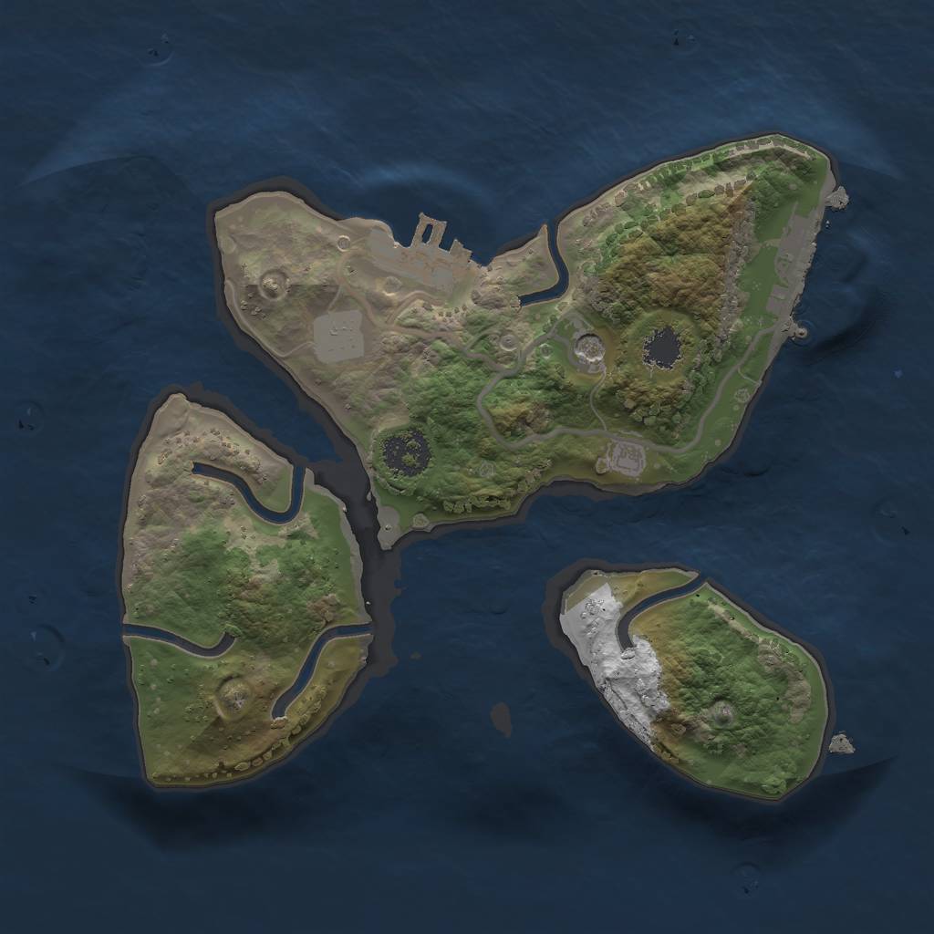 Rust Map: Procedural Map, Size: 2000, Seed: 7247, 8 Monuments