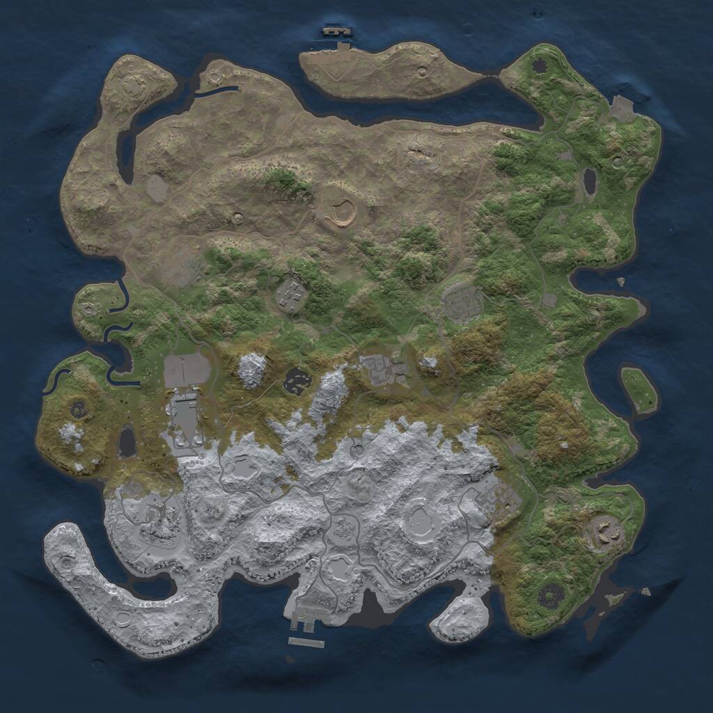 Rust Map: Procedural Map, Size: 4000, Seed: 13714, 16 Monuments