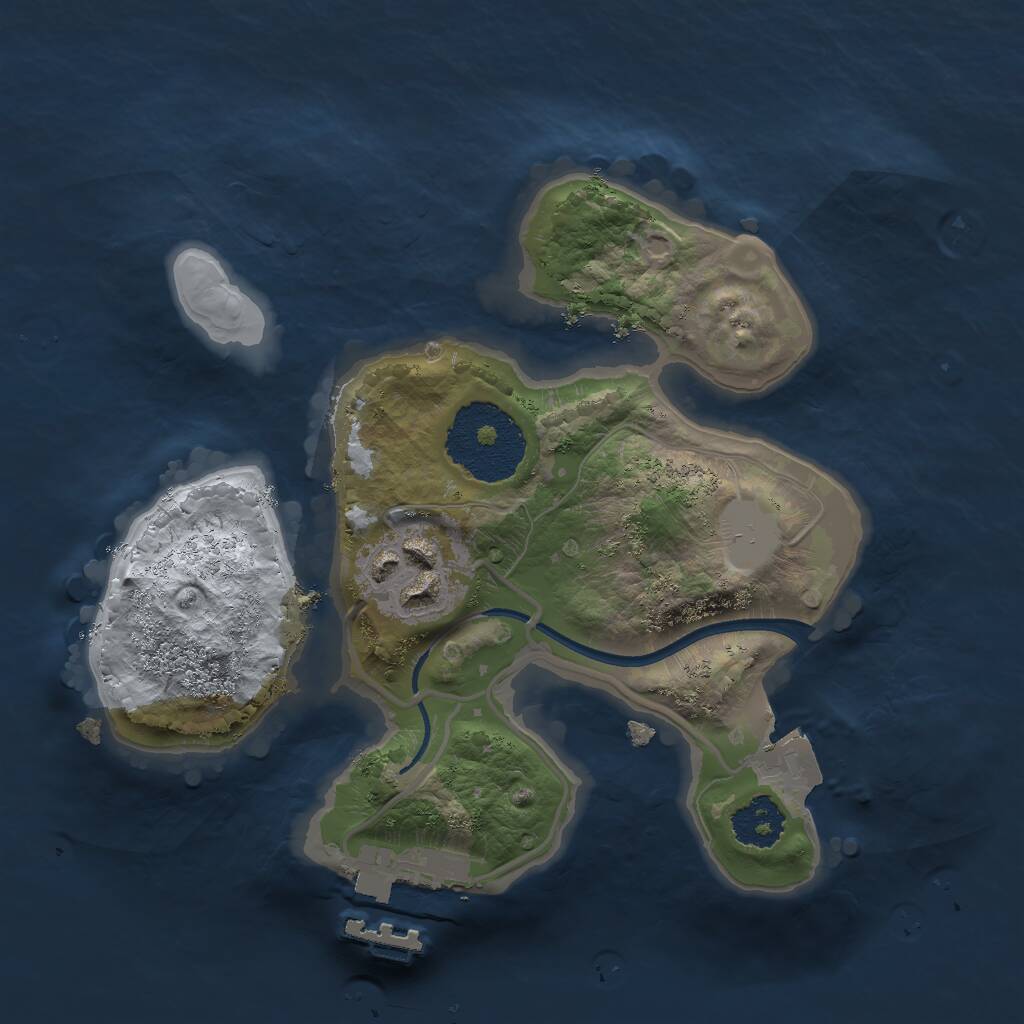 Rust Map: Procedural Map, Size: 2000, Seed: 888444776, 3 Monuments