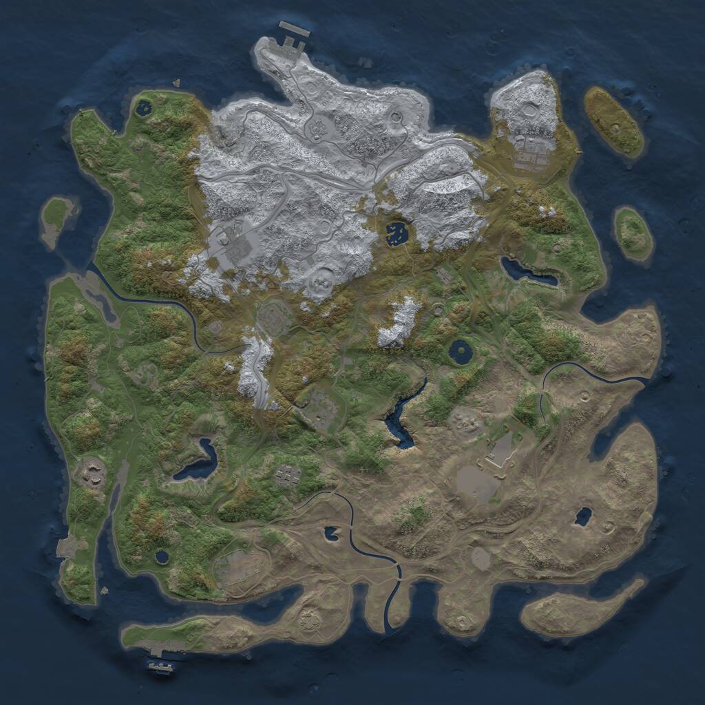 Rust Map: Procedural Map, Size: 4500, Seed: 72611, 15 Monuments