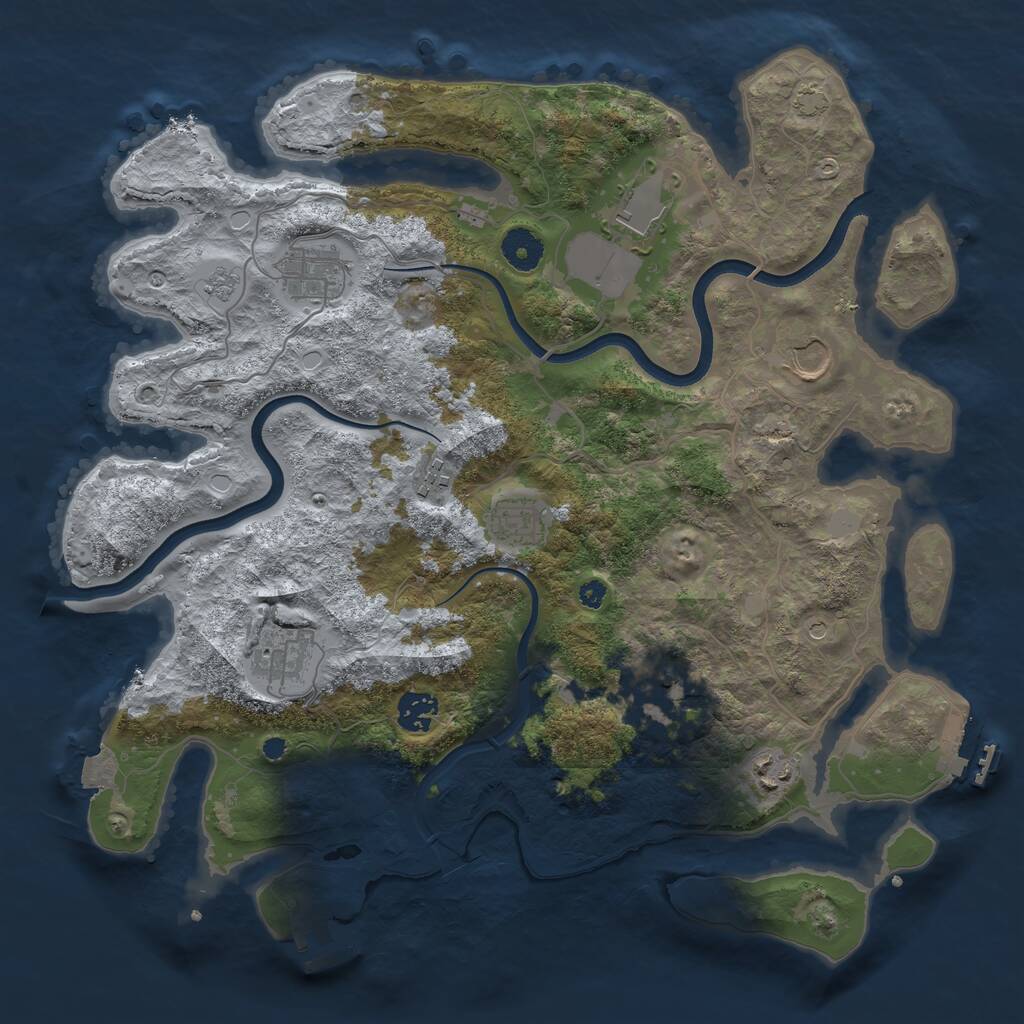 Rust Map: Procedural Map, Size: 3750, Seed: 7898666, 15 Monuments