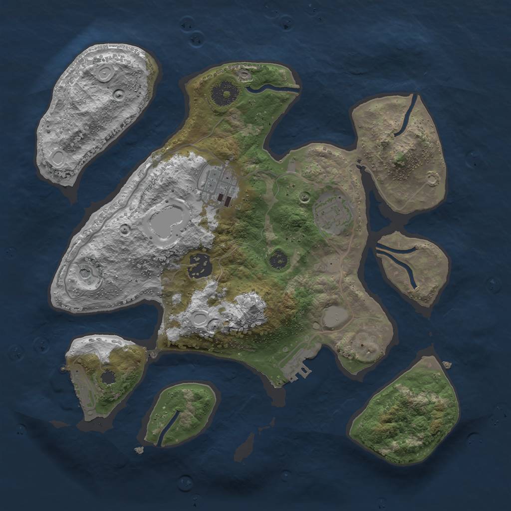 Rust Map: Procedural Map, Size: 3000, Seed: 825111, 11 Monuments