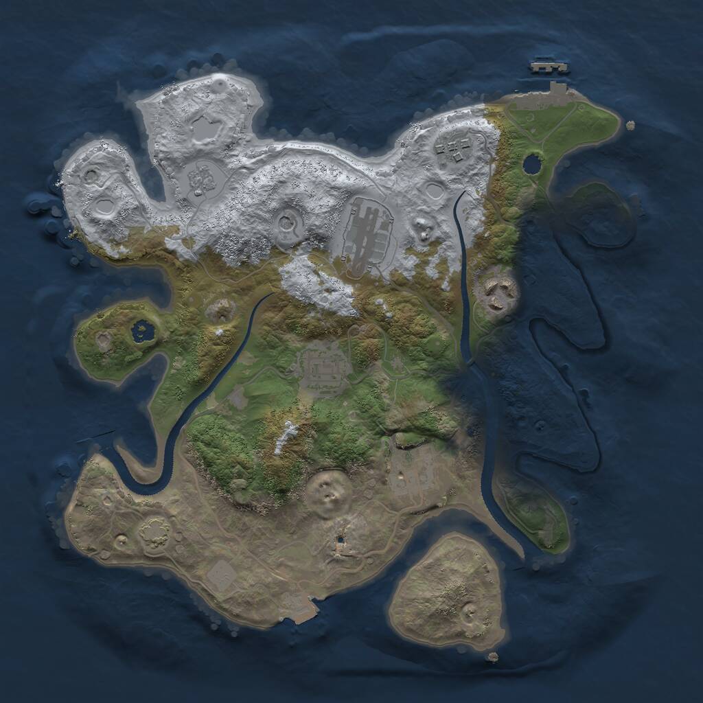 Rust Map: Procedural Map, Size: 3000, Seed: 982976, 10 Monuments