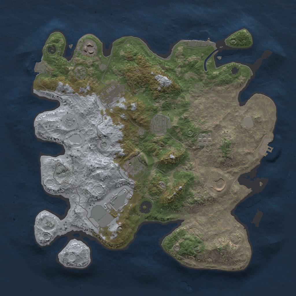 Rust Map: Procedural Map, Size: 3500, Seed: 23447620, 15 Monuments